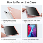 Esr For Ipad Pro 12 9 Case 2020 2018 With Pencil Holder Rebound Pencil Ipad Case With Soft Flexible Tpu Back Cover Auto Sleep Wake And Multiple Viewing Stand Modes Rose Gold