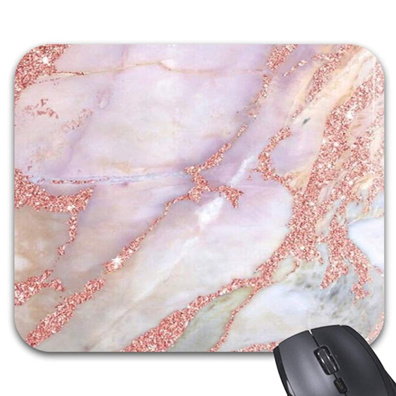 Glitter Rose Gold Marble Mouse Pads Stylish Office Accessories9 X 7 5Inch