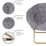 Cozy Faux Fur Saucer Chair For Bedroom