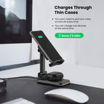 Wireless Charging Cell Phone Stand Fully Foldable Adjustable Phone Cradle 10W Max Qi Enabled Wireless Charging Holder For Iphone 11 Es Max Xs Xr X 8 Airpods Pro Samsung Galaxy S20 S10 S9 S8