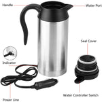 12V Electric Kettle 750Ml Stainless Steel Car Hot Pot With Indicator Light
