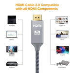 4K Hdmi Cable Capshi Hdmi Cord 35 Feet Hdmi To Hdmi Top Series Supports 4K 60Hz 1080P Fullhd Uhd Ultra Hd 3D High Speed Hdmi To Hdmi Compatible Uhd Tv Blu Ray Ps4 3 Monitor