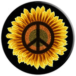 Sunflower Peace Sign 1960S 1970S Hippie Flower Black Grip Grip And Stand For Phones And Tablets