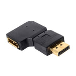 Cy Displayport Male To Female Extension Adapter Standard Dp Left Angled 90 Degree
