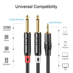Cablecreation 15Ft 3 5Mm 1 8 Trs To Dual 6 35Mm 1 4 Ts Mono Y Cable Splitter Cable Compatible With Iphone Ipod Laptop Cd Players Power Amplifier Mixer Home Stereo Systems 4 5 Meters Black