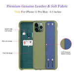 The Foldable Kickstand Series Leather Case Compatible With Iphone 11 Pro Max Green Blue
