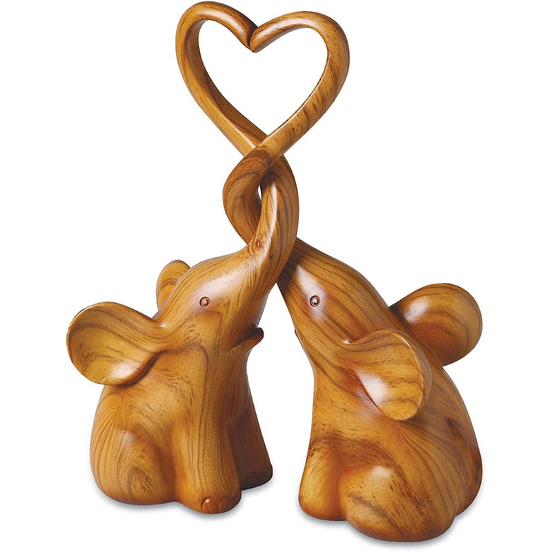 Two Piece Loving Elephant Figurines