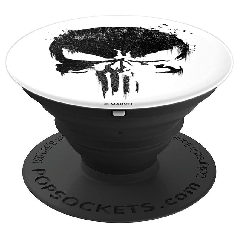 Marvel Punisher Black Paint Splatter Skull Graphic Grip And Stand For Phones And Tablets
