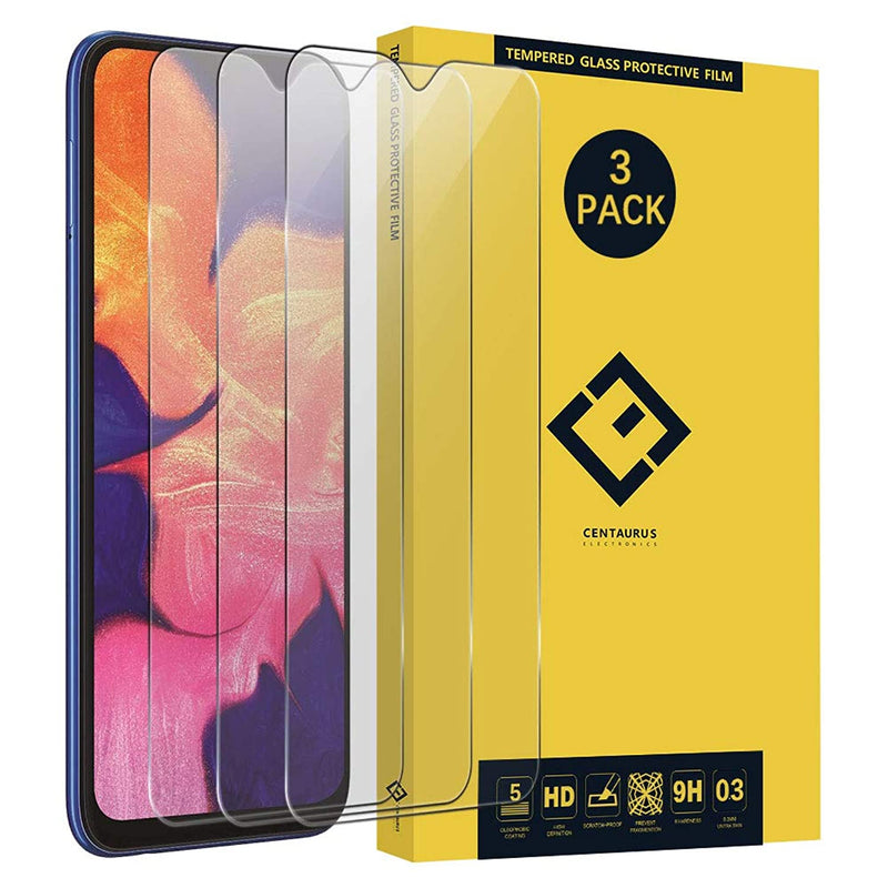 CENTAURUS Galaxy A10 2019 Screen Protector, (3 Pack) Anti-Fingerprint Ultra-Thin Anti-Scratch 9H Hardness Tempered Glass Protective Film Compatible with Samsung Galaxy A10 2019 SM-A105 A105F/DS 6.2"