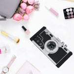 Phone Case For Samsung Galaxy S22 Ultra Camera Case Vintage Cover With Removable Neck Strap