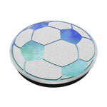 Purple Blue Green Watercolor Soccer Ball On White Grip And Stand For Phones And Tablets