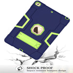 Dteck Case For New Ipad 10 2 7Th Generation 2019 Release Kids Friendly Three Layer Hybrid Shockproof Armor Defender Rugged Full Body Protective Cover With Kickstand Navy Blue Green