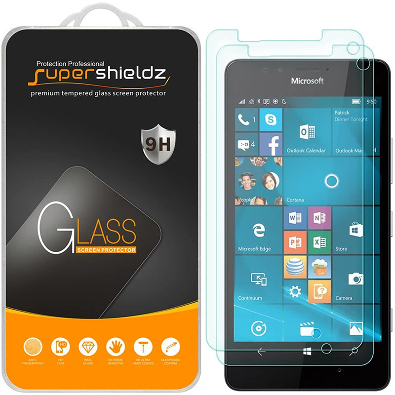 2 Pack Supershieldz Designed For Microsoft Lumia 950 Tempered Glass Screen Protector Anti Scratch Bubble Free