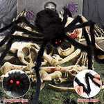 Fake Spider with Triangular Huge Spider Web for Indoor Outdoor Halloween Decorations