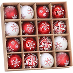 Contrast Color Theme Painting Glittering Christmas Decorative Hanging Christmas Balls Ornaments Set