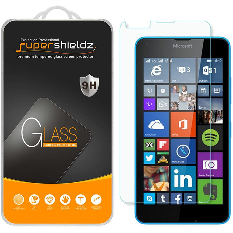 2 Pack Supershieldz Designed For Microsoft Lumia 640 Tempered Glass Screen Protector Anti Scratch Bubble Free