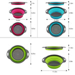 Collapsible Colander Set Of 3 Round Silicone Kitchen Strainer Set 2 Pcs 4 Quart And 1 Pcs 2 Quart Perfect For Draining Pasta Vegetable And Fruit Green Blue Purple