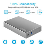 Hard Drive Enclosure Usb 3 0 To Sata Aluminum External Hard Drive Dock Case For 3 5 Inch Hdd Ssd Up To 12Tb Drives Support Uasp