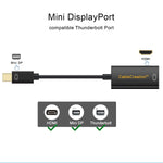 Cablecreation 4K Active Mini Displayport To Hdmi Adapter Mini Dp Thunderbolt Port 2 To Hdmi Audio Video Cable Compatible With Hdtv Macbook Pro Imac Surface Pro Black
