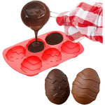 6 Cavity Easter Egg Shape Cake Baking Mold Diy Chocolate Bakeware Pan Set Of 4