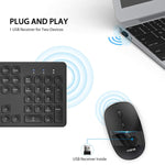 Wireless Keyboard And Mouse Combo Ultra Slim Silent Computer Keyboard And Mouse Full Size Keyboard And Mouse Set For Laptop Computer And Desktop Black