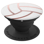 Golden Rose Pink Volleyball On White Grip And Stand For Phones And Tablets