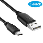 Rankie 3 Pack 3Ft Micro Usb Cable High Speed Data And Charging Black