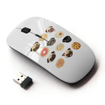 Koolmouse Optical 2 4G Wireless Mouse Pug Puppy Cookie Cute White Pattern