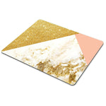 Smooffly Pink Gold White Marbling Rectangle Gaming Mouse Pad Personalized Custom Design Pink Gold Glitter And White Marble Texture Mouse Pads