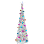 Christmas Tree With Timer 50 Color Lights 30 Ball Ornaments