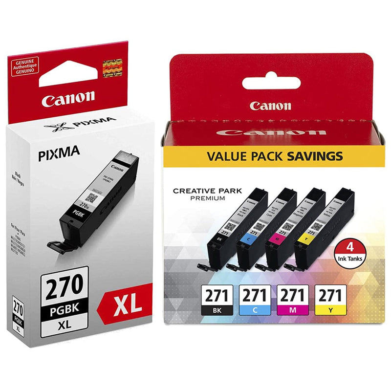 Canon Pixma Mg6821 High Yield Pigment Black With 4 Color Bk C M Y Ink Cartridge Set New