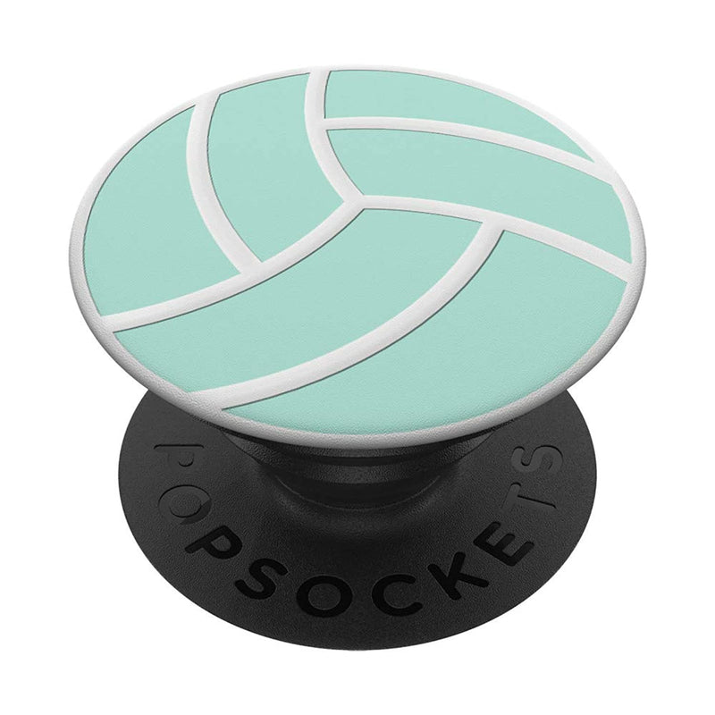 Silver White Volleyball On Mint Green Girls Player Grip And Stand For Phones And Tablets