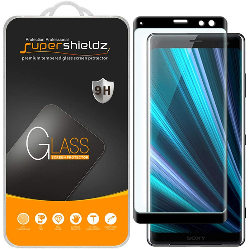 2 Pack Supershieldz Designed For Sony Xperia Xz3 Tempered Glass Screen Protector Full Cover 3D Curved Glass Anti Scratch Bubble Free Black