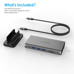 Lention Usb C Docking Station With 100W Power Delivery 4K Hdmi Vga Gigabit Ethernet Card Reader Usb 3 0 Aux Adapter For 2020 2016 Macbook Pro New Mac Air Surface More Cb D55 Space Gray
