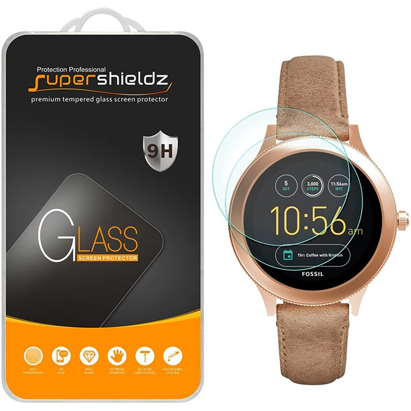 2 Pack Supershieldz Designed For Fossil Q Venture Gen 3 Smartwatch Tempered Glass Screen Protector Full Screen Coverage 0 33Mm Anti Scratch Bubble Free
