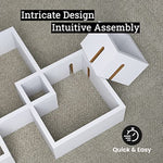 4 Cube Intersecting Shelves Easy To Assemble Floating Wall Mount