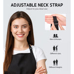 12 Pack Bib Apron Adjustable Waterdrop Resistant With 2 Pockets Cooking Kitchen Apron For Women Men Chef Bbq Drawing Apron Bulk Black