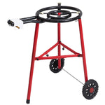Mabel Home Paella Pan Paella Burner And Stand Set On Wheels Complete Paella Kit For Up To 14 Servings 15 75 Inch Gas Burner 18 Inch Enamaled Steel Paella Pan