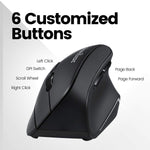 Perixx Perimice 804 Bluetooth Vertical Mouse Bluetooth Connection For Windows And Android System Works Without Usb Receiver Black 1