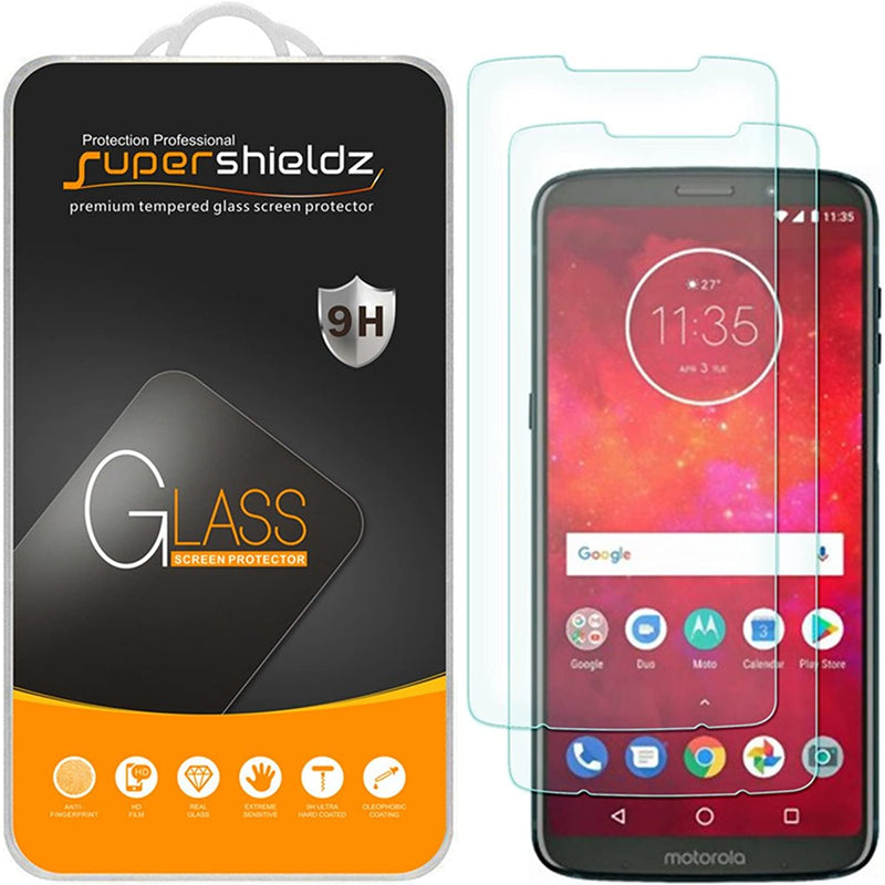 2 Pack Supershieldz Designed For Motorola Moto Z3 And Moto Z3 Play Tempered Glass Screen Protector Anti Scratch Bubble Free
