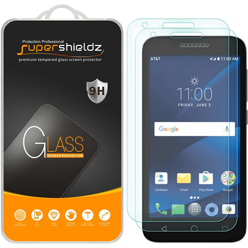 2 Pack Supershieldz Designed For Alcatel Idealxcite And Alcatel Raven Lte Tempered Glass Screen Protector Anti Scratch Bubble Free