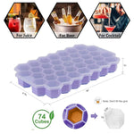 Upgrade Ice Cube Trays 2 Pack Silicone Flexible Ice Cube Trays With Lid 77 Cubes Ice Trays For Chilled Drinks Whiskey Cocktails Stackable Flexible Safe Ice Cube Trays