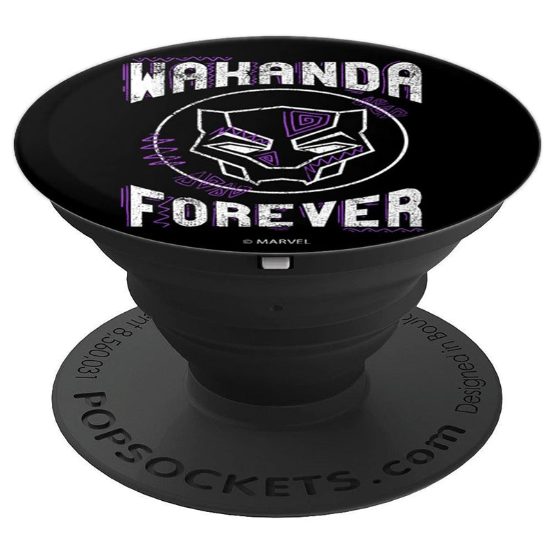 Marvel Black Panther Wakanda Forever Purple Pattern Grip And Stand For Phones And Tablets