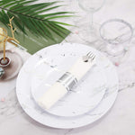 30Guests New Year Plates Plastic Plates With Disposable Prewrapped Silverware Bulk And Gold Cups Marble Design Disposable Plastic Dinnerware Ideal For Weddings And Parties