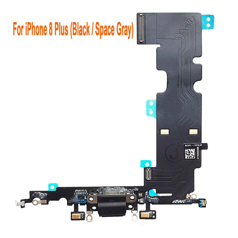 Johncase Oem Charging Port Dock Connector Flex Cable Microphone Cellular Antenna Vibration Motor Connector Replacement Part Compatible For Iphone 8 Plus All Carriers Black