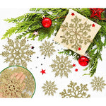 Plastic Glitter Snow Flakes Ornaments For Christmas Tree Decorations
