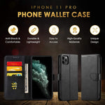 Bluxe Iphone 11 Pro Wallet Case Lightweight Case With Credit Card Money Holder For Women Men Magnetic Strip Shockproof Faux Leather With Kickstand Capability For 5 8 Inch Display Screen