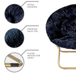 Cozy Faux Fur Saucer Chair For Bedroom