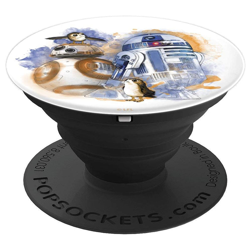 Star Wars R2 D2 Bb 8 Porgs Watercolor Grip And Stand For Phones And Tablets