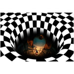 3D Checkered Illusion Clown Doormat